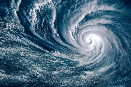 Satellite view of Hurricane, Generative AI Illustration