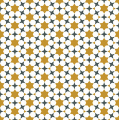 Seamless arabic geometric ornament in yellow,grey and white color.