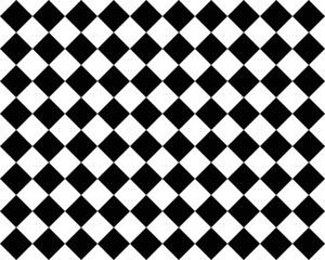 Seamless pattern	of checkerboard, black and white rhombuses 