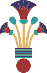The Pharaonic symbol Lotus Flower  of Ancient Egypt  - Illustration Vector with ancient Egyptian Color palettes	
