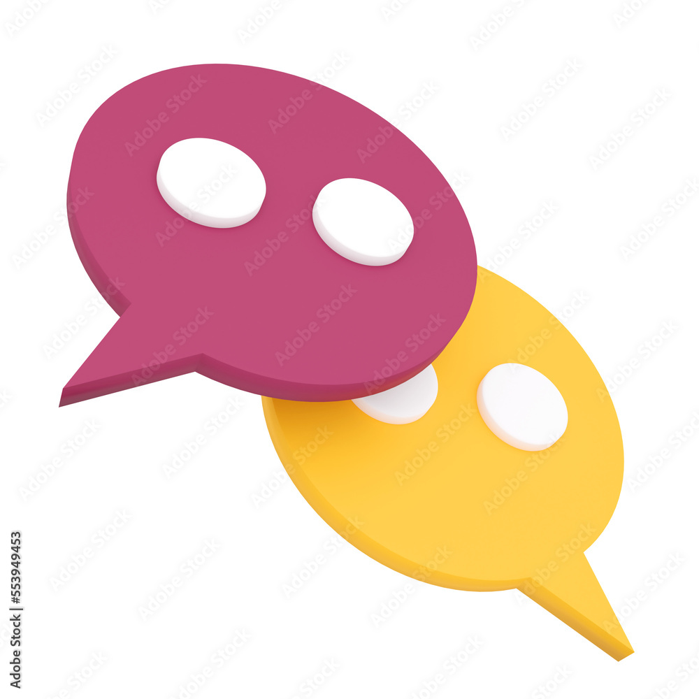 Aufkleber speech bubble. 3d rendering.