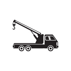 Fototapeta na wymiar Car towing truck or crane icon vector illustration symbol design.