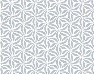 The geometric pattern with wavy lines. Seamless vector background. White and gray texture. Simple lattice graphic design.