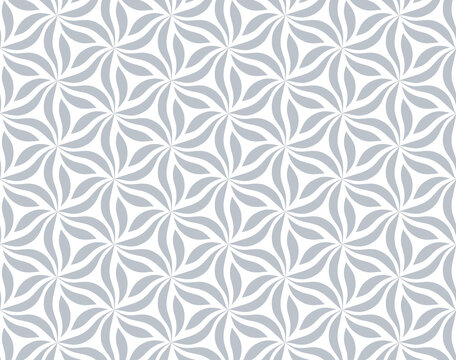 The geometric pattern with wavy lines. Seamless vector background. White and gray texture. Simple lattice graphic design.