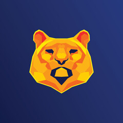 lion head geometric icon logo