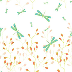 Vector white A Bright Day seamless pattern background.