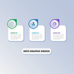 3d Infographic presentation banner, isometric abstract business info flowchart steps design