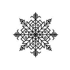 Vector graphic snowflace on white background. Beautiful element for your winter and Christmas decor, design. 