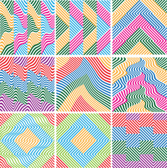 Seamless pattern with lines.Unusual poster Design .Black Vector stripes .Geometric shape. Endless texture
