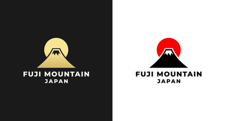 mount fuji logo or mount fuji logo vector isolated. Illustration of Mount Fuji, Japan. Best mount fuji logo in elegant style. Mountain fujiyama logo for content about Japan.