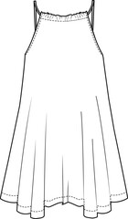 KID GIRL WEAR TRAPEZE DRESS FLAT DESIGN VECTOR