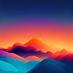 Naklejka na ściany i meble Mountains gradient background Digital illustration