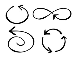 Set of hand drawn ink arrow illustration. Business doodle clipart. Single element for design