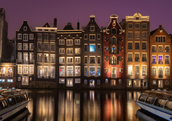 Traditional canal houses in Amsterdam, The Netherlands