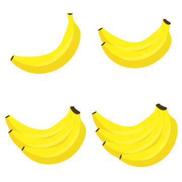 Vector image of a banana. The concept of healthy food and fresh fruit. Tropical fruits, banana snacks or vegetarian meals.