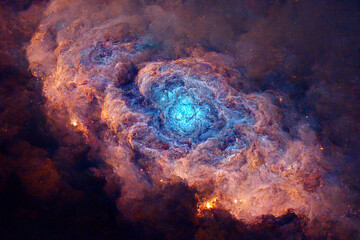 Lagoon Nebula of Space Dusts in the INTERSTELLAR, 