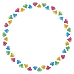 circle frame made of colorful diamond