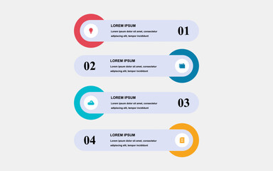 Business infographic template with circular slider shape. Can be used for workflow layout, diagram, number options, 4 options or steps