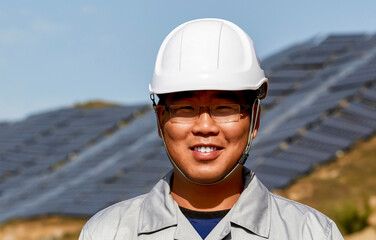 portrait of a smiling worker