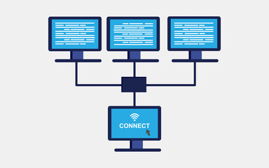 computer connect network communicating data each other