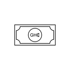 Ghana Currency Icon Symbol, Ghanaian Cedi, GHS Sign. Vector Illustration