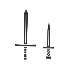 Sword icon. Dagger arms background vector ilustration.