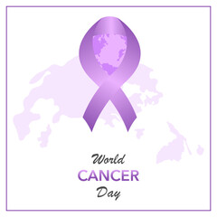 Purple Gradient world cancer day banner
