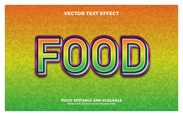 Food text effect design vector