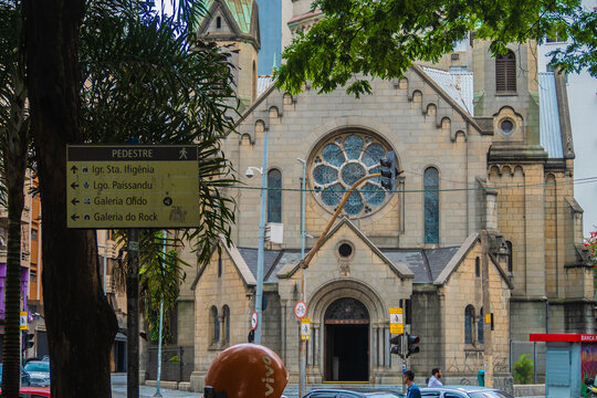 SAO PAULO, BRAZIL - NOVEMBER 19, 2017: Basilica Sant&iacute;ssimo Sacramento - Santa Efigenia - Historic Center of S&atilde;o Paulo