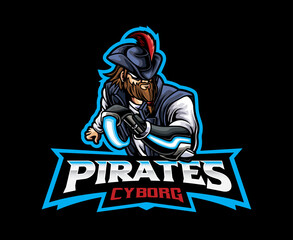 Cyberpunk pirates mascot logo