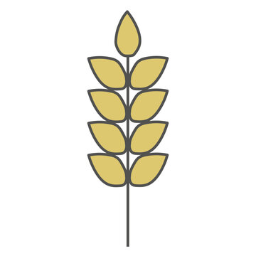 Yellow wheat icon with black stroke