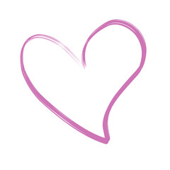 Heart shape vector. Love illustration. Hand drawn design for Valentine's day card background. Web icon, symbol, sign. Romantic wedding invitation. Art sketch. Isolated red graphic painting on white.