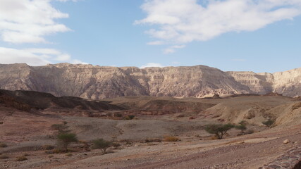 Rock and red terrain, in the national geological Timna park, Israel