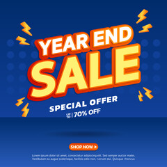 Year End Sale. Special offer Mega sale. Banner background vector illustration