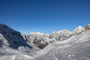 snow covered mountains