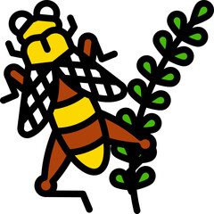 insect flat line style icon