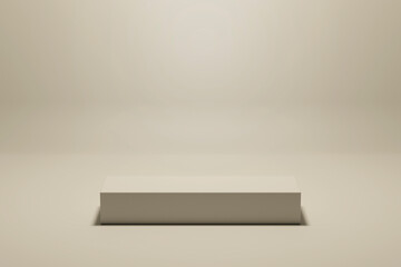 beige pedestal podium and empty background, suitable for object display, 3d rendering