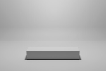 gray pedestal podium and empty background, suitable for object display, 3d rendering	