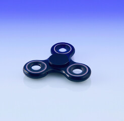 Image of black and purple fidget spinner on purple background created using Generative AI technology
