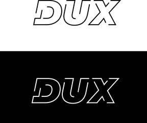 typography letter logo dux monogram with special character vector