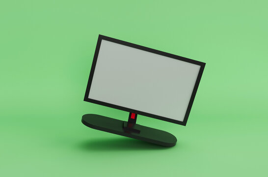 3d illustration rendering minimal computer monitor on Gossip background.
