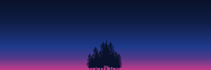 sunset with tree silhouette vector illustration good for wallpaper, backdrop, background, web banner, and design template