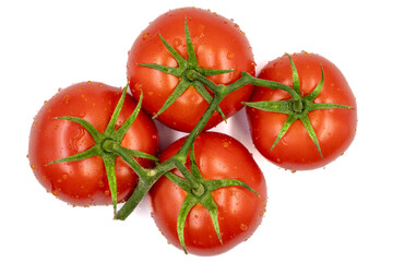 Tomato isolated on white background. Clipping Path. Full depth of field. Bunch tomatoes. close up