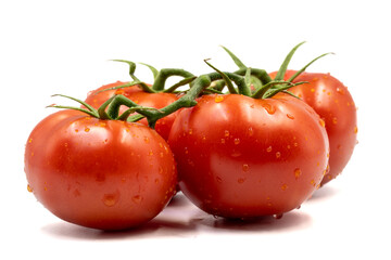Tomato isolated on white background. Clipping Path. Full depth of field. Bunch tomatoes. close up