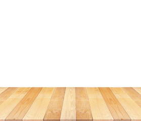Wood table isolated on white background