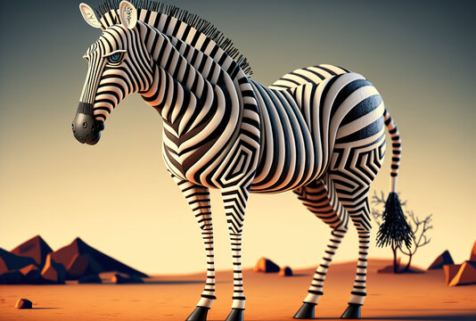 Zebra cartoon. Generative AI