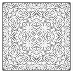 Mandala coloring page for adults. Mandala background. Mandala pattern coloring page. Hand drawn mandala pattern background. Vector black and white coloring page for coloring book.