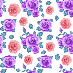 luxurious rose seamless pattern  on a vector for wallpaper , decoration , design, paper , postcard , greeting card