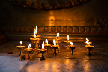 candles nepal temple