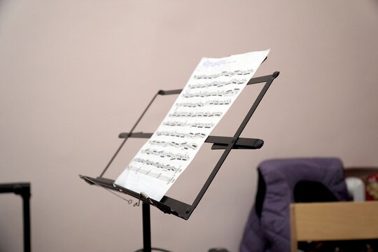 Sheet music on the music stand